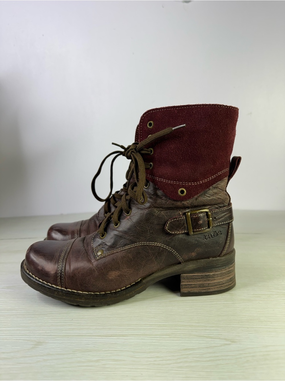 Taos Crave Distressed Leather Ankle boots Size US 9 EU 40